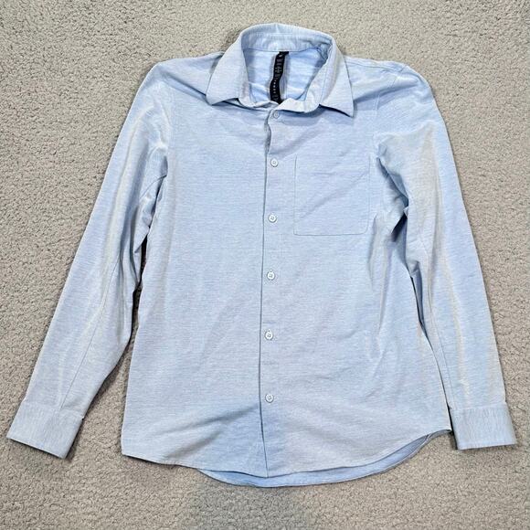 Lululemon Commission Long-Sleeve Slim Shirt Pocket Mens XS Blue Button Up Career - Picture 10 of 10